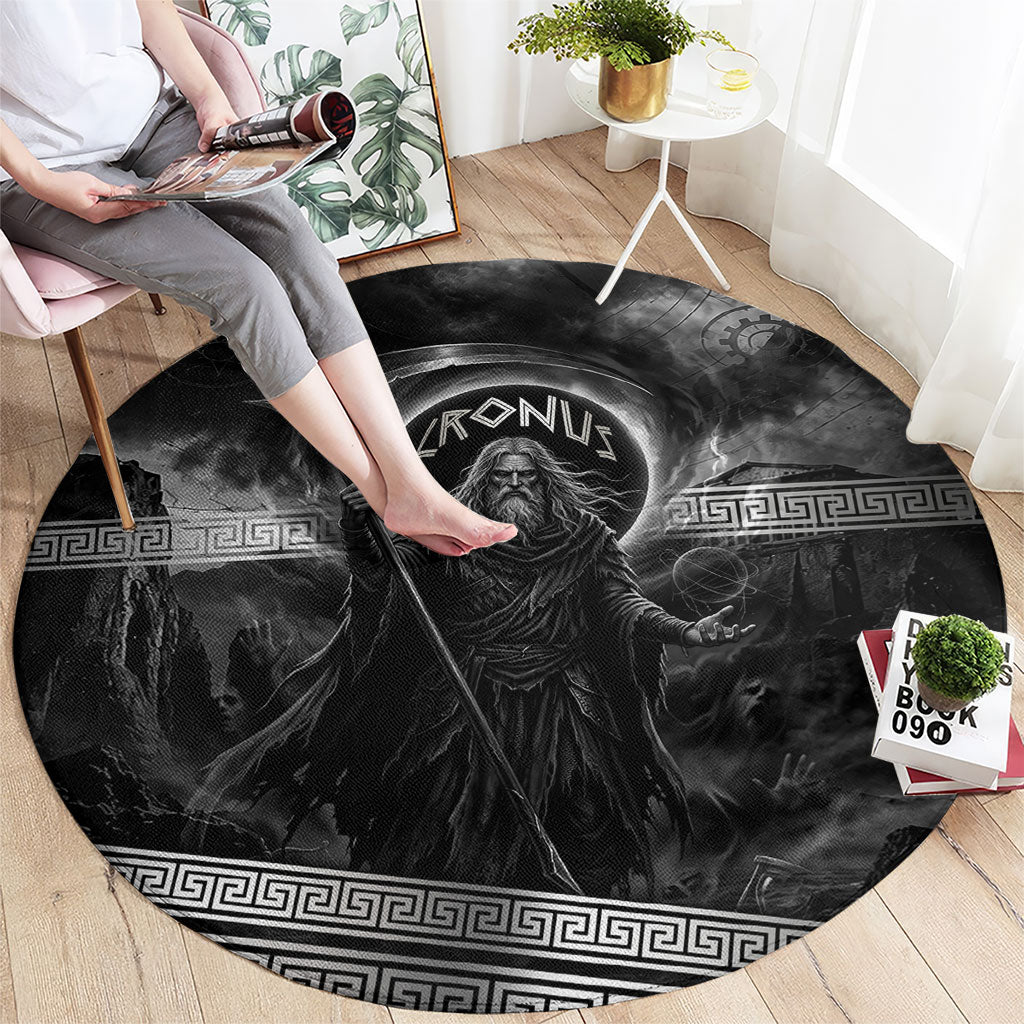 Cronus Father Of Gods Greek Round Carpet Titan Leader Cronus Scythe Greek Key Art
