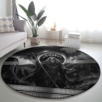 Cronus Father Of Gods Greek Round Carpet Titan Leader Cronus Scythe Greek Key Art