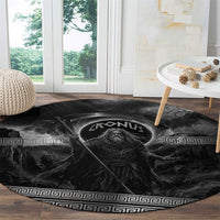 Cronus Father Of Gods Greek Round Carpet Titan Leader Cronus Scythe Greek Key Art