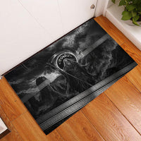 Cronus Father Of Gods Greek Rubber Doormat Titan Leader Cronus Scythe Greek Key Art