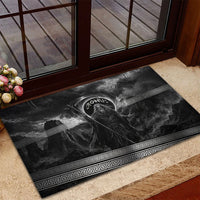 Cronus Father Of Gods Greek Rubber Doormat Titan Leader Cronus Scythe Greek Key Art