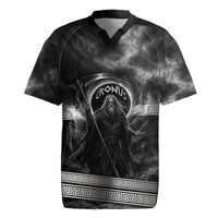 Cronus Father Of Gods Greek Rugby Jersey Titan Leader Cronus Scythe Greek Key Art