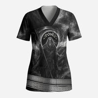 Cronus Father Of Gods Greek Scrub Top Titan Leader Cronus Scythe Greek Key Art
