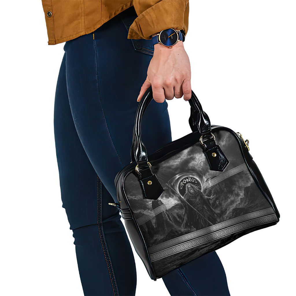 Cronus Father Of Gods Greek Shoulder Handbag Titan Leader Cronus Scythe Greek Key Art