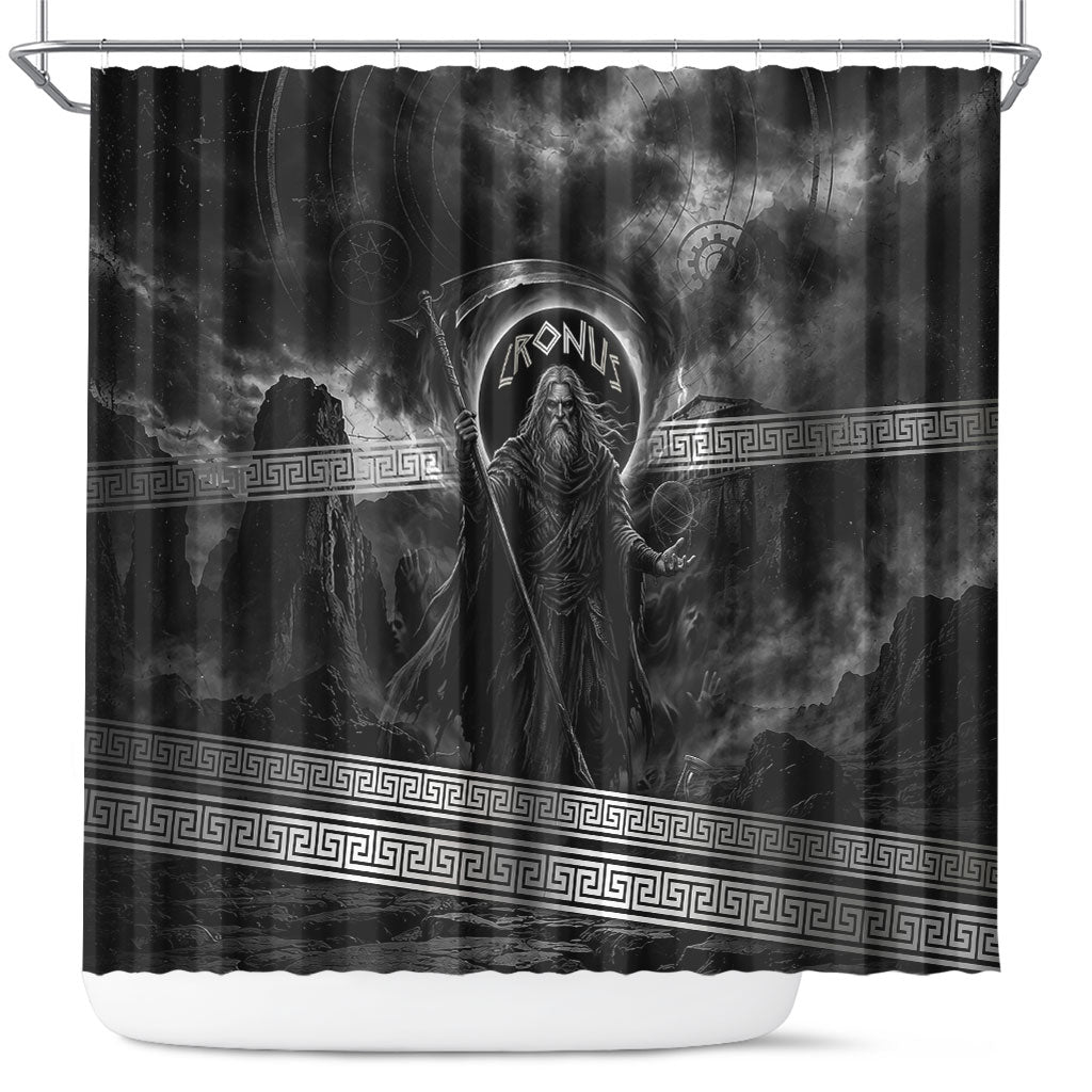 Cronus Father Of Gods Greek Shower Curtain Titan Leader Cronus Scythe Greek Key Art