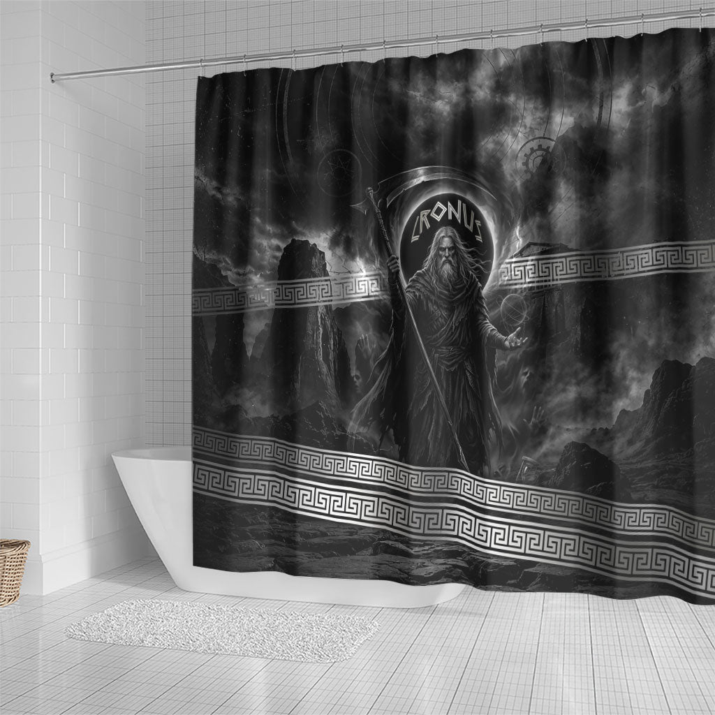 Cronus Father Of Gods Greek Shower Curtain Titan Leader Cronus Scythe Greek Key Art