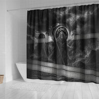 Cronus Father Of Gods Greek Shower Curtain Titan Leader Cronus Scythe Greek Key Art