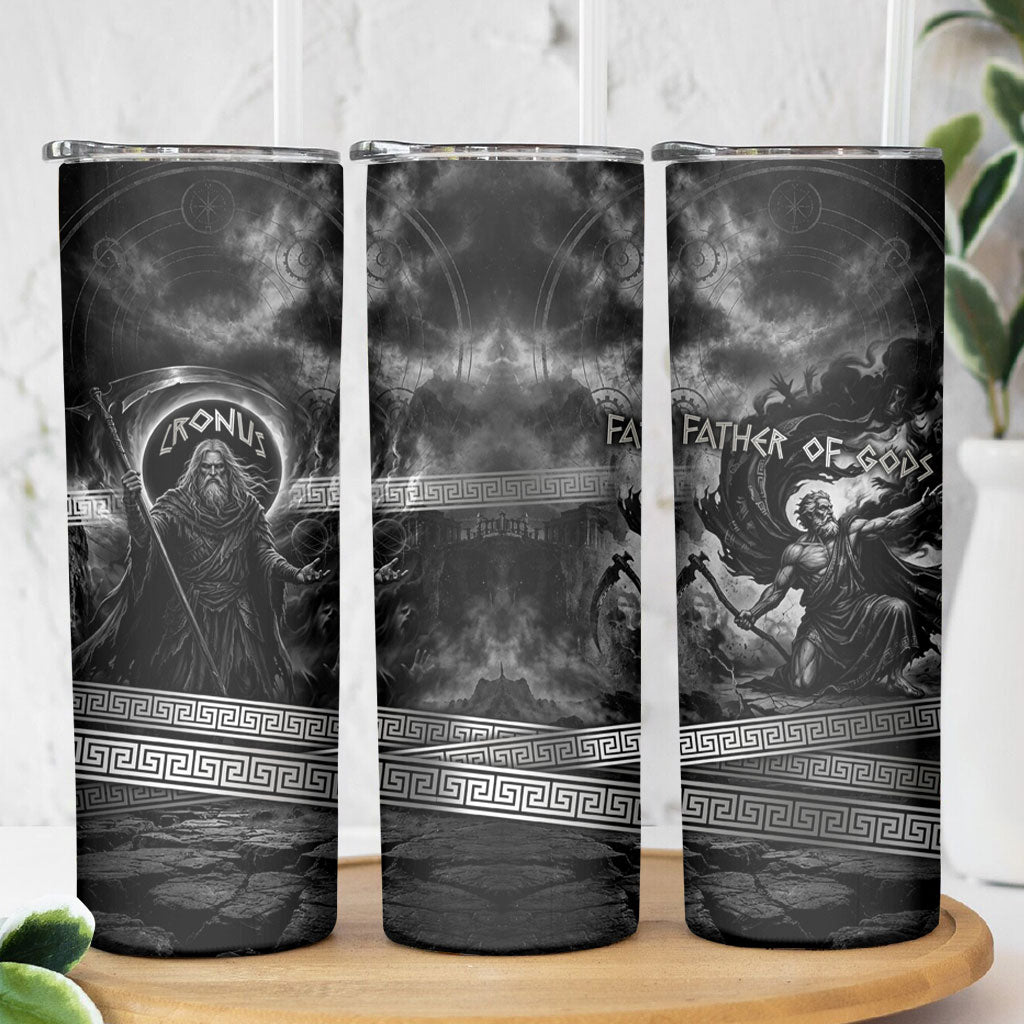 Cronus Father Of Gods Greek Skinny Tumbler Titan Leader Cronus Scythe Greek Key Art