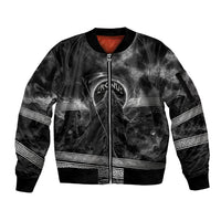 Cronus Father Of Gods Greek Sleeve Zip Bomber Jacket Titan Leader Cronus Scythe Greek Key Art