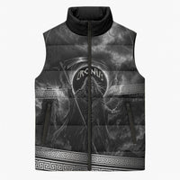 Cronus Father Of Gods Greek Sleeveless Puffer Jacket Titan Leader Cronus Scythe Greek Key Art