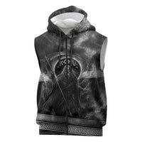 Cronus Father Of Gods Greek Sleeveless Zip Hoodie Titan Leader Cronus Scythe Greek Key Art