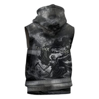Cronus Father Of Gods Greek Sleeveless Zip Hoodie Titan Leader Cronus Scythe Greek Key Art