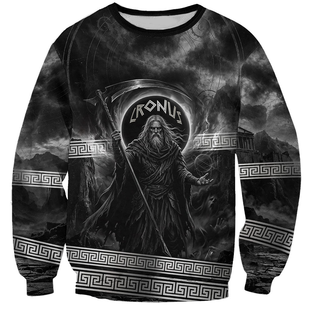 Cronus Father Of Gods Greek Sweatshirt Titan Leader Cronus Scythe Greek Key Art