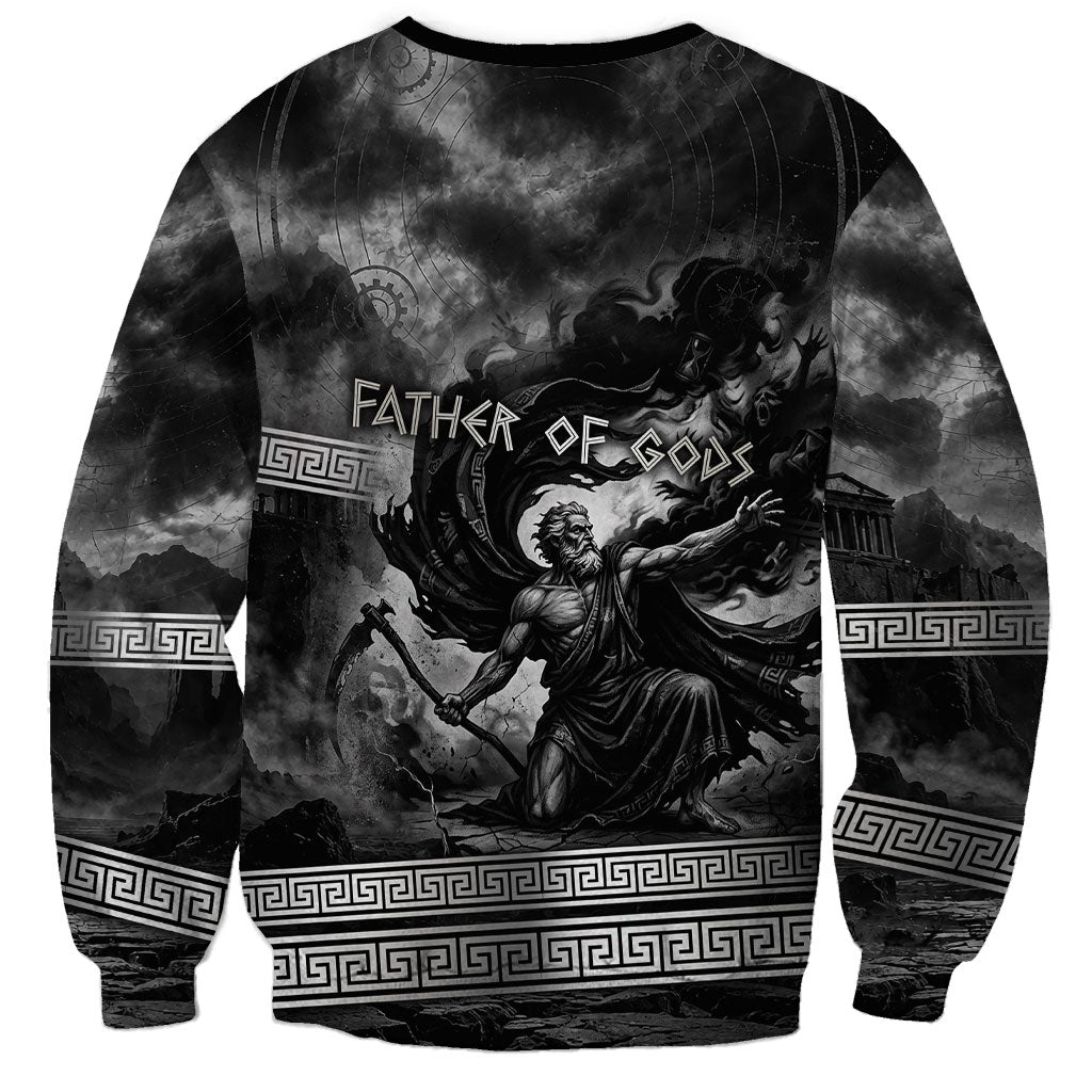 Cronus Father Of Gods Greek Sweatshirt Titan Leader Cronus Scythe Greek Key Art