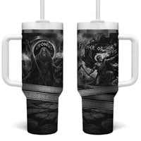 Cronus Father Of Gods Greek Tumbler With Handle Titan Leader Cronus Scythe Greek Key Art