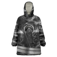 Cronus Father Of Gods Greek Wearable Blanket Hoodie Titan Leader Cronus Scythe Greek Key Art