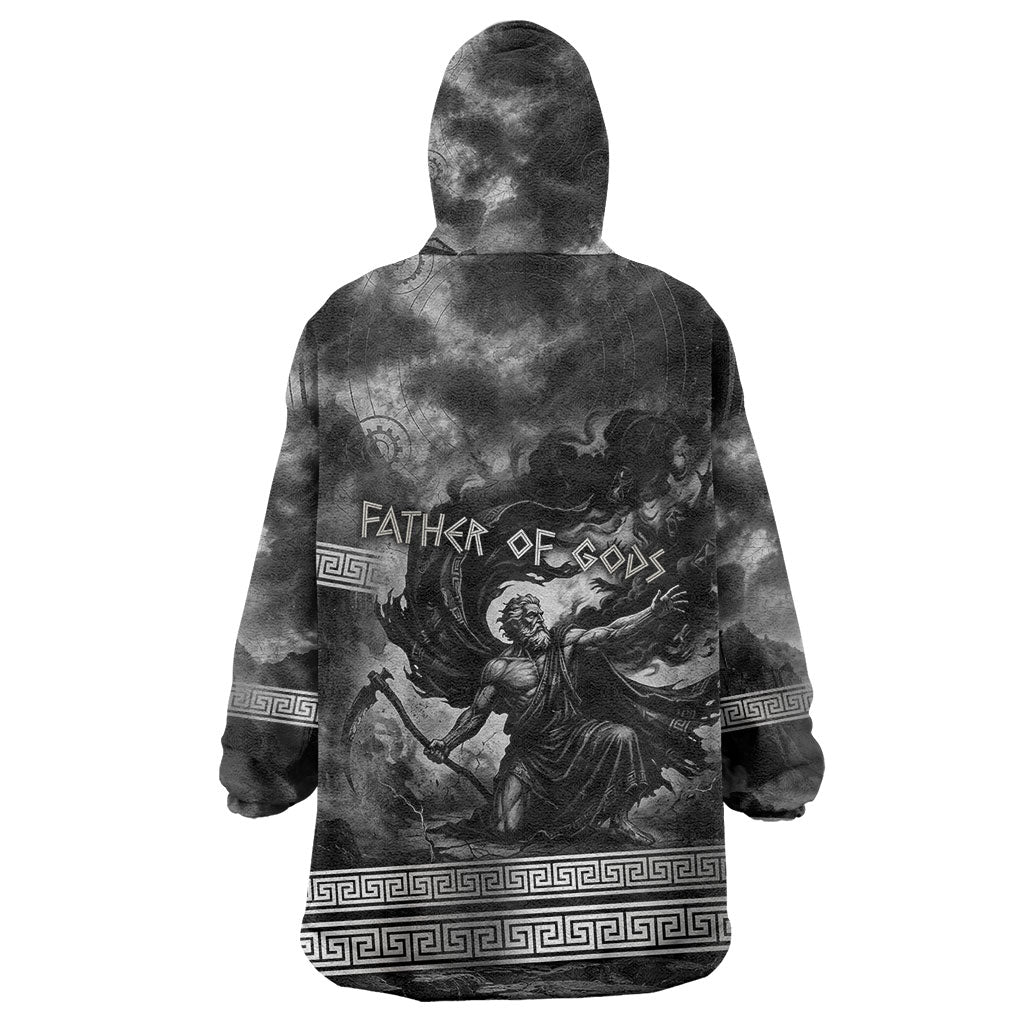 Cronus Father Of Gods Greek Wearable Blanket Hoodie Titan Leader Cronus Scythe Greek Key Art