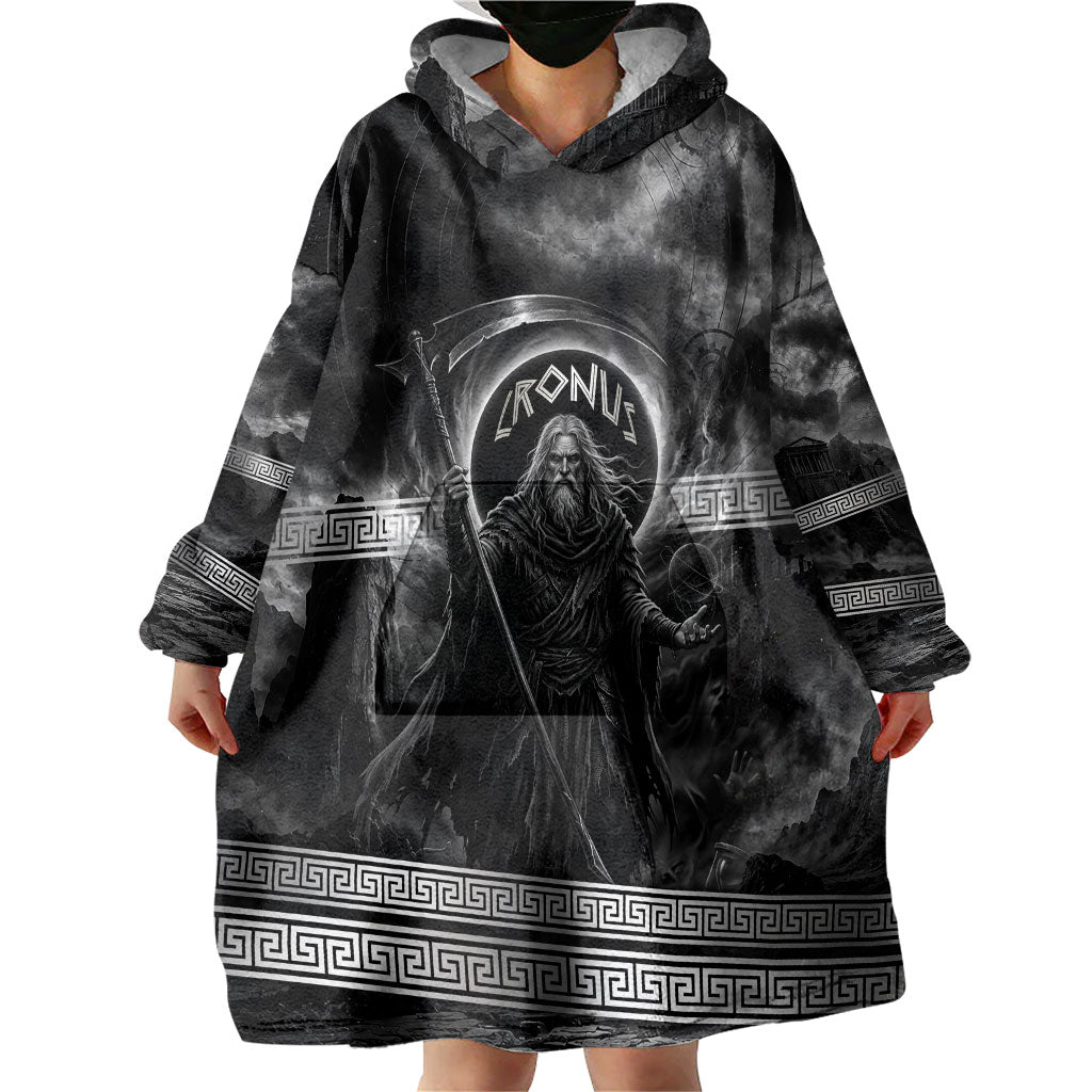 Cronus Father Of Gods Greek Wearable Blanket Hoodie Titan Leader Cronus Scythe Greek Key Art