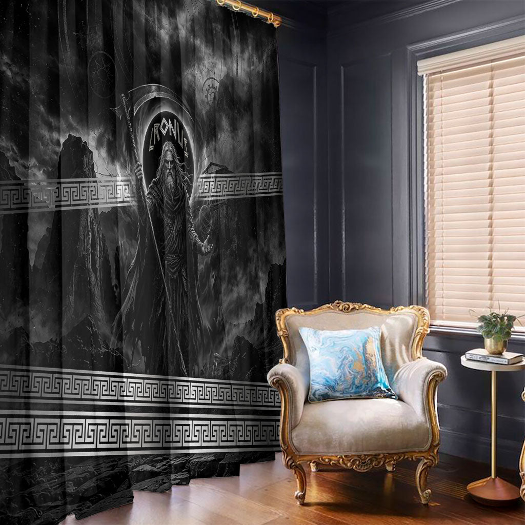 Cronus Father Of Gods Greek Window Curtain Titan Leader Cronus Scythe Greek Key Art