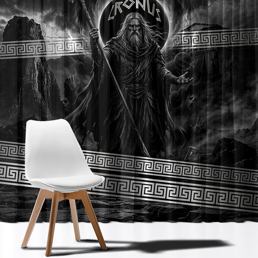 Cronus Father Of Gods Greek Window Curtain Titan Leader Cronus Scythe Greek Key Art