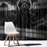 Cronus Father Of Gods Greek Window Curtain Titan Leader Cronus Scythe Greek Key Art