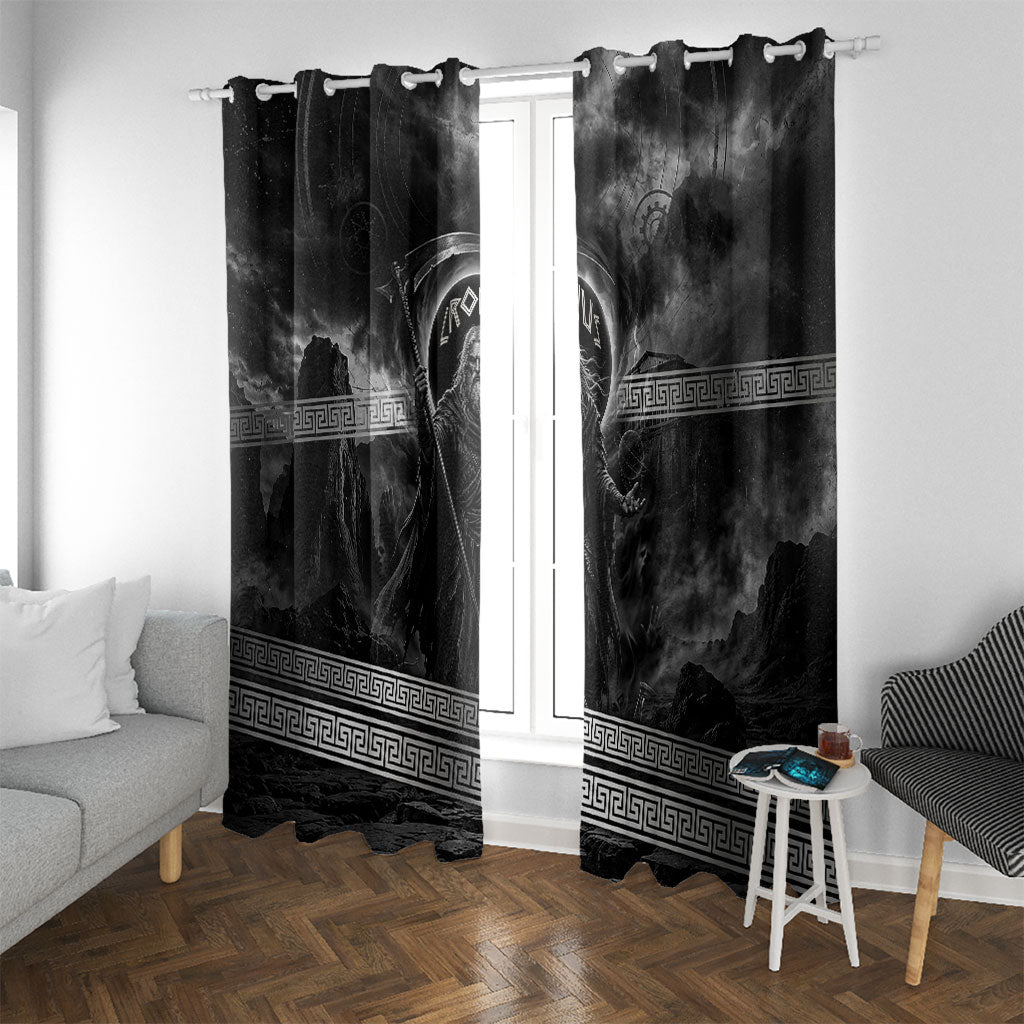 Cronus Father Of Gods Greek Window Curtain Titan Leader Cronus Scythe Greek Key Art