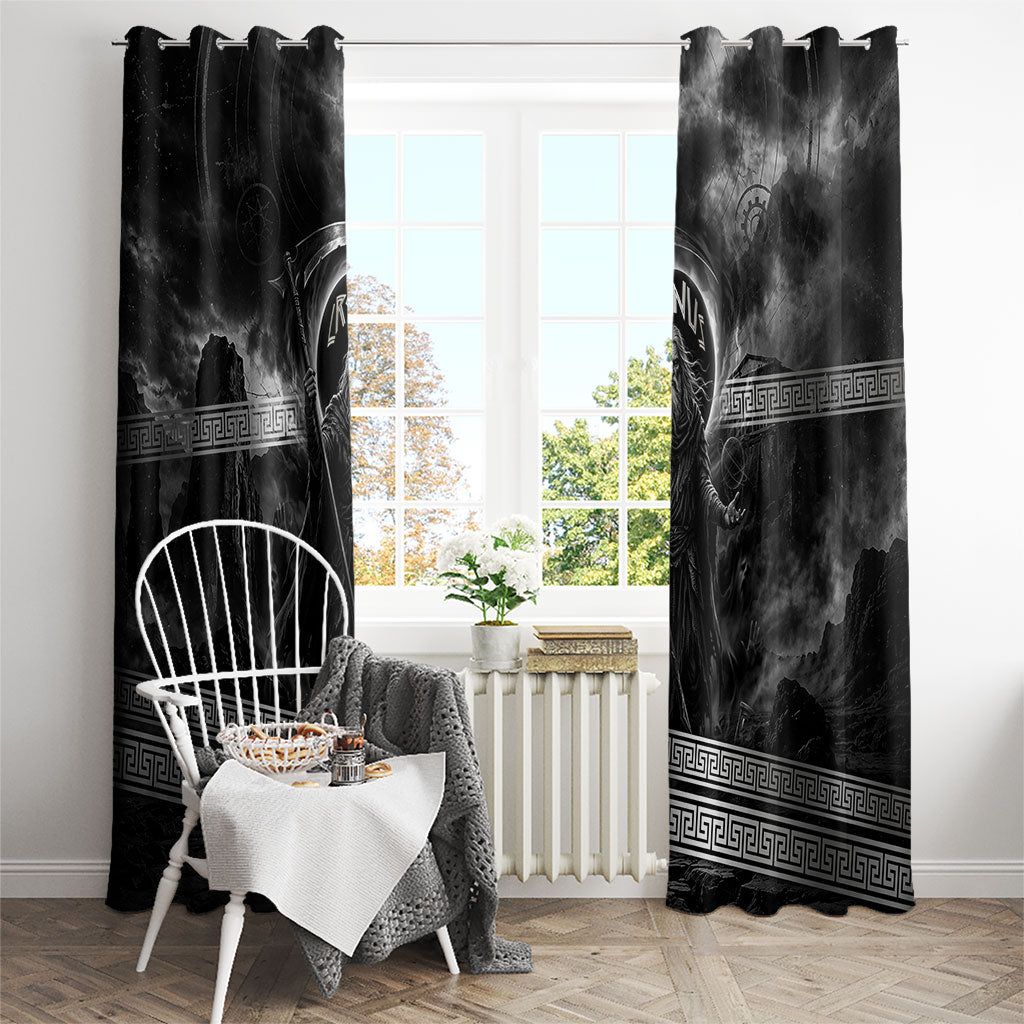 Cronus Father Of Gods Greek Window Curtain Titan Leader Cronus Scythe Greek Key Art