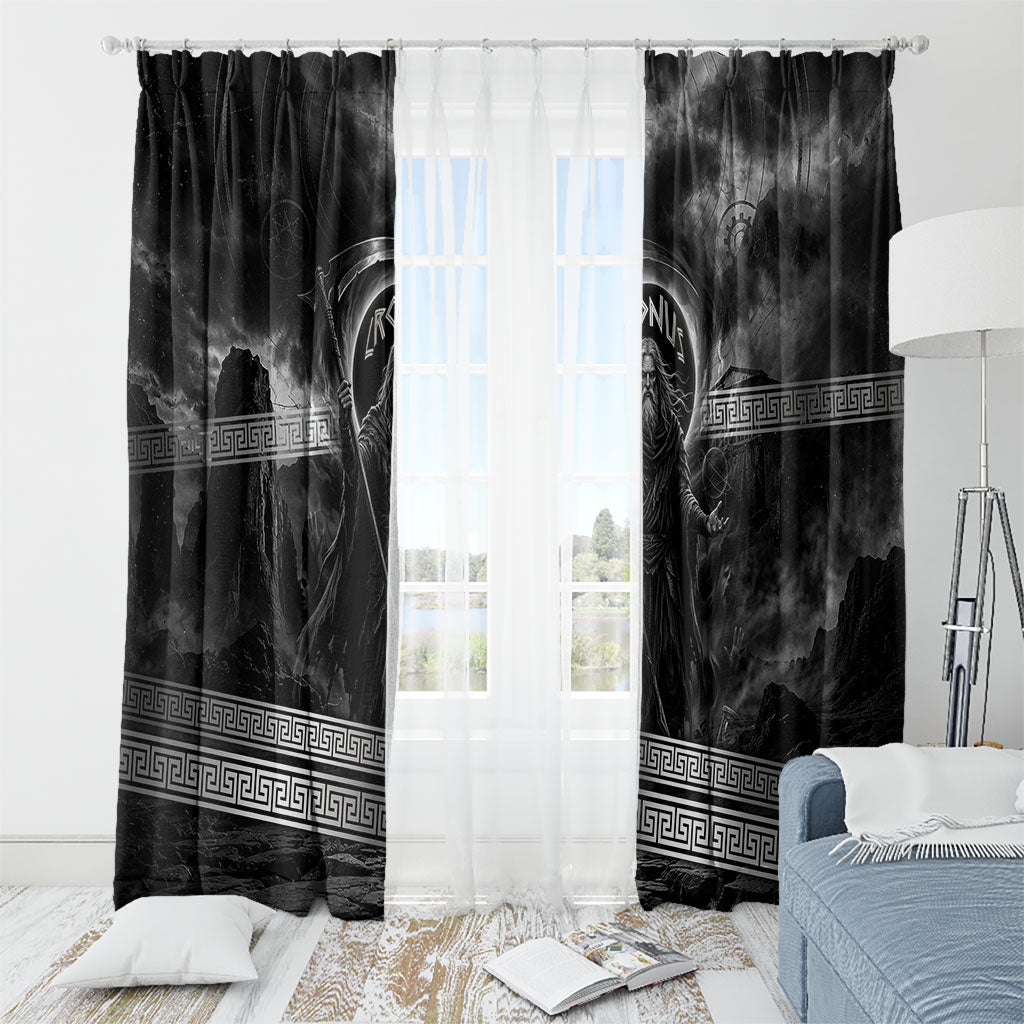Cronus Father Of Gods Greek Window Curtain Titan Leader Cronus Scythe Greek Key Art