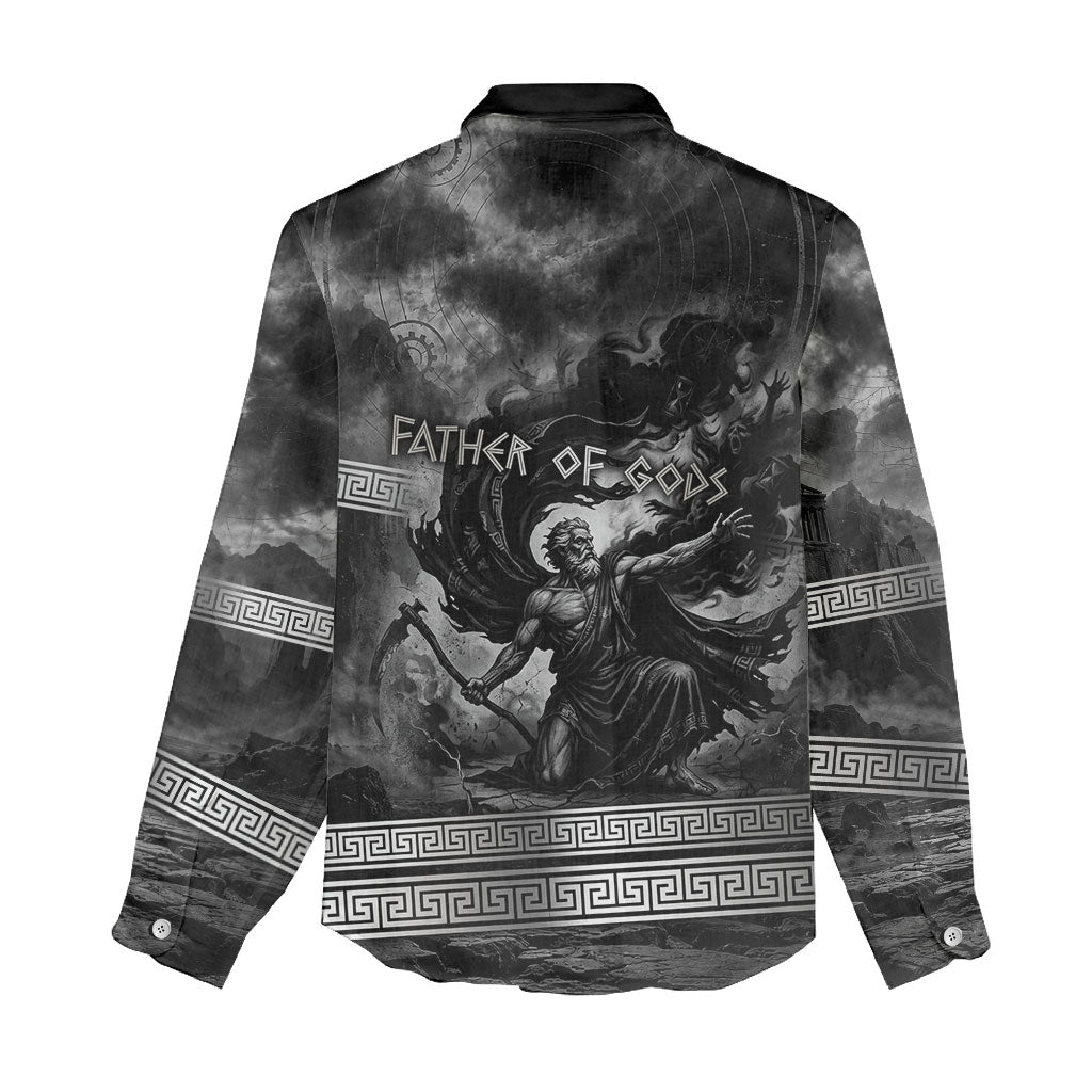 Cronus Father Of Gods Greek Women Casual Shirt Titan Leader Cronus Scythe Greek Key Art
