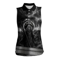 Cronus Father Of Gods Greek Women Sleeveless Polo Shirt Titan Leader Cronus Scythe Greek Key Art