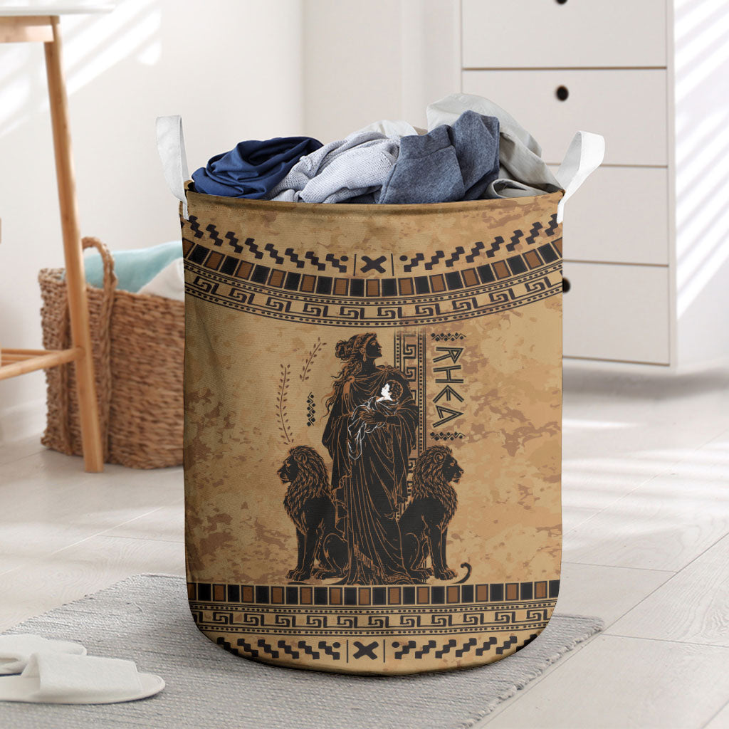 Rhea Mother Who Defied Destiny Laundry Basket Titaness Rhea Lions Greek Key Pottery Art