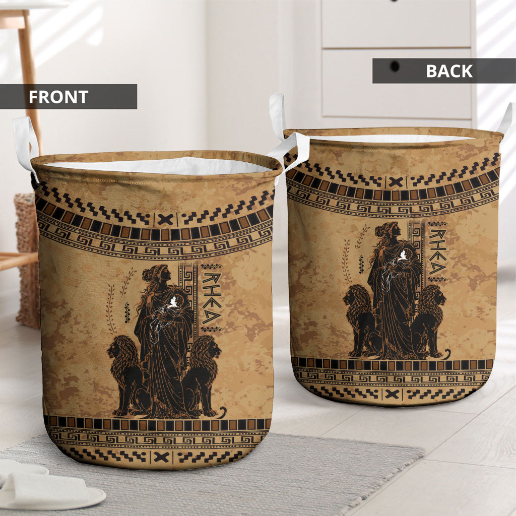 Rhea Mother Who Defied Destiny Laundry Basket Titaness Rhea Lions Greek Key Pottery Art