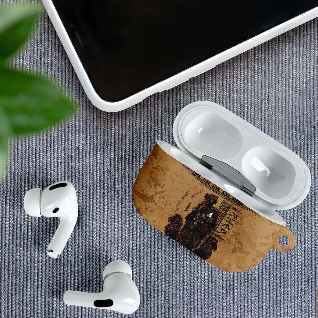 Rhea Mother Who Defied Destiny AirPods Case Titaness Rhea Lions Greek Key Pottery Art