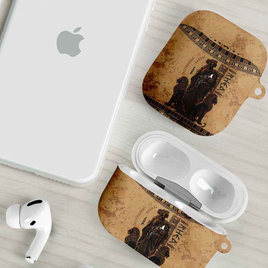 Rhea Mother Who Defied Destiny AirPods Case Titaness Rhea Lions Greek Key Pottery Art