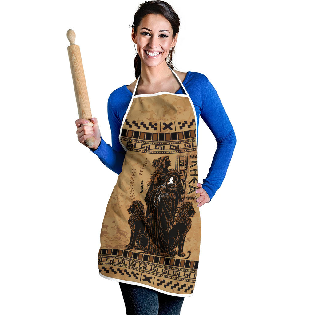 Rhea Mother Who Defied Destiny Apron Titaness Rhea Lions Greek Key Pottery Art
