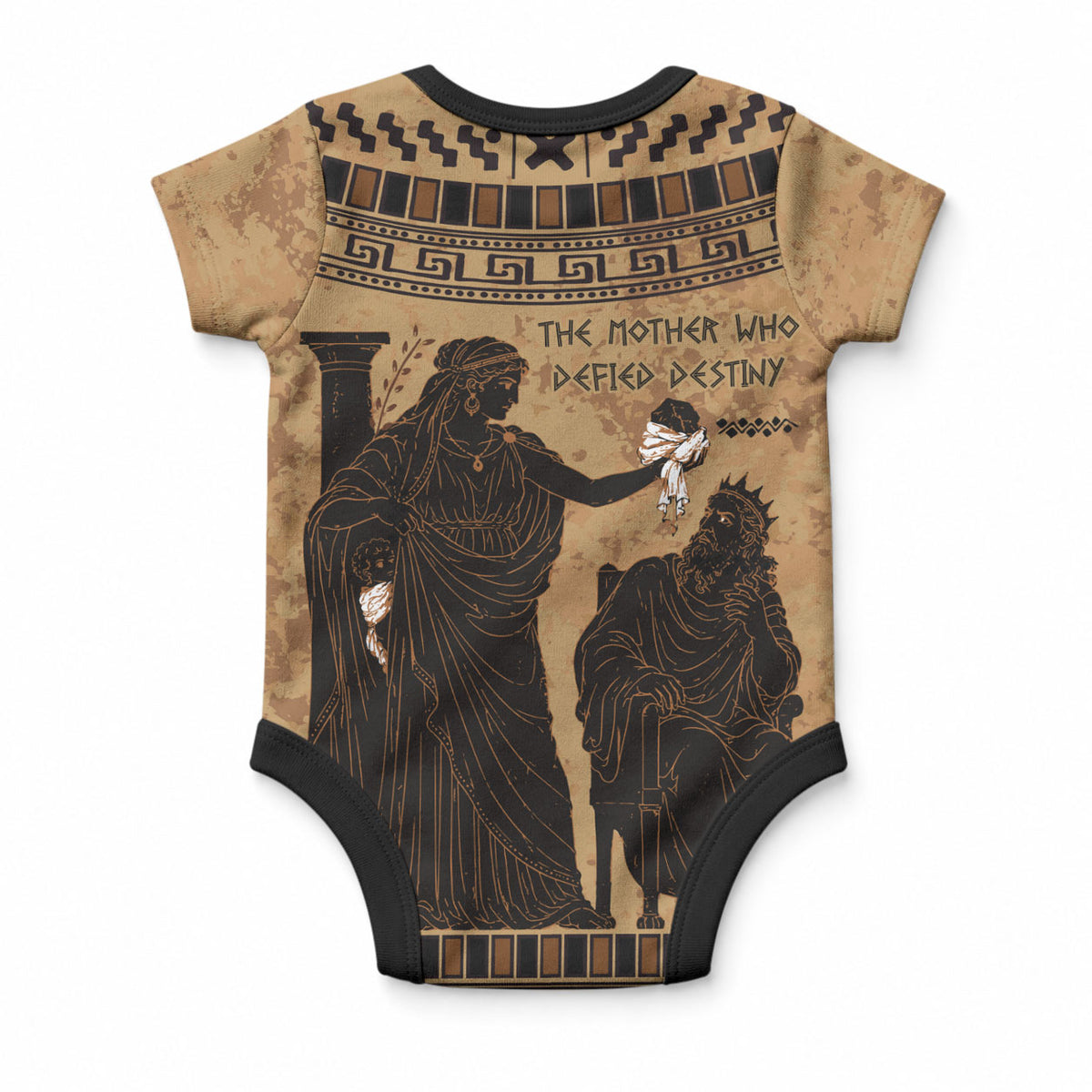 Rhea Mother Who Defied Destiny Baby Onesie Titaness Rhea Lions Greek Key Pottery Art