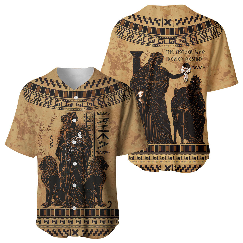 Rhea Mother Who Defied Destiny Baseball Jersey Titaness Rhea Lions Greek Key Pottery Art