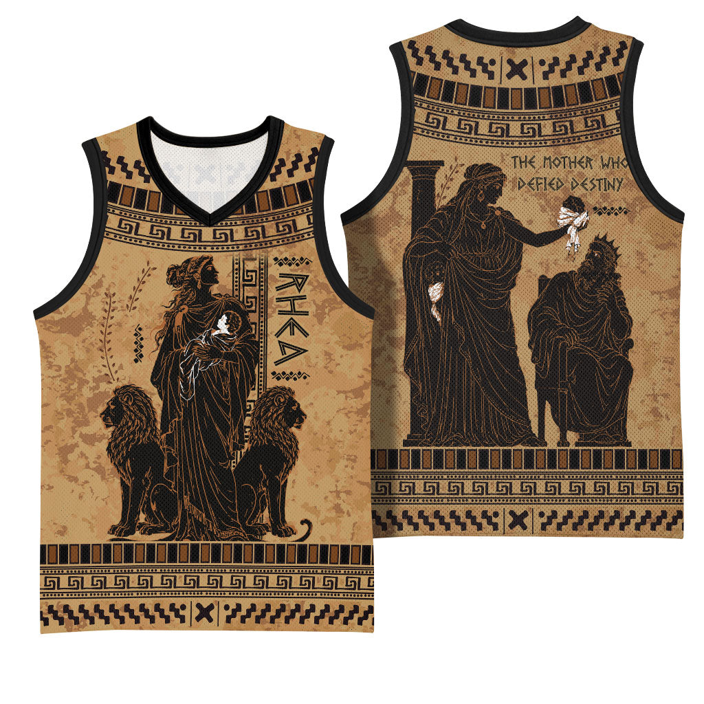 Rhea Mother Who Defied Destiny Basketball Jersey Titaness Rhea Lions Greek Key Pottery Art