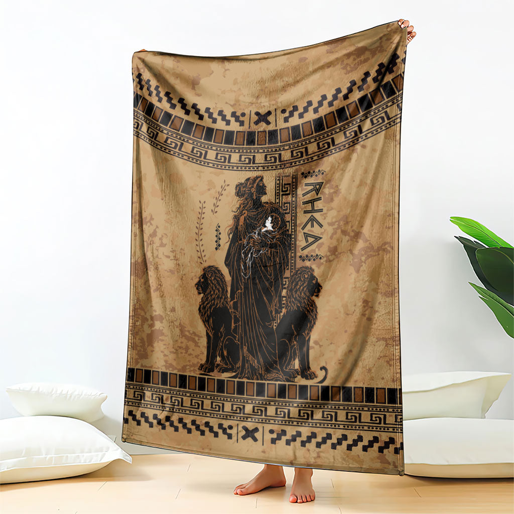 Rhea Mother Who Defied Destiny Blanket Titaness Rhea Lions Greek Key Pottery Art