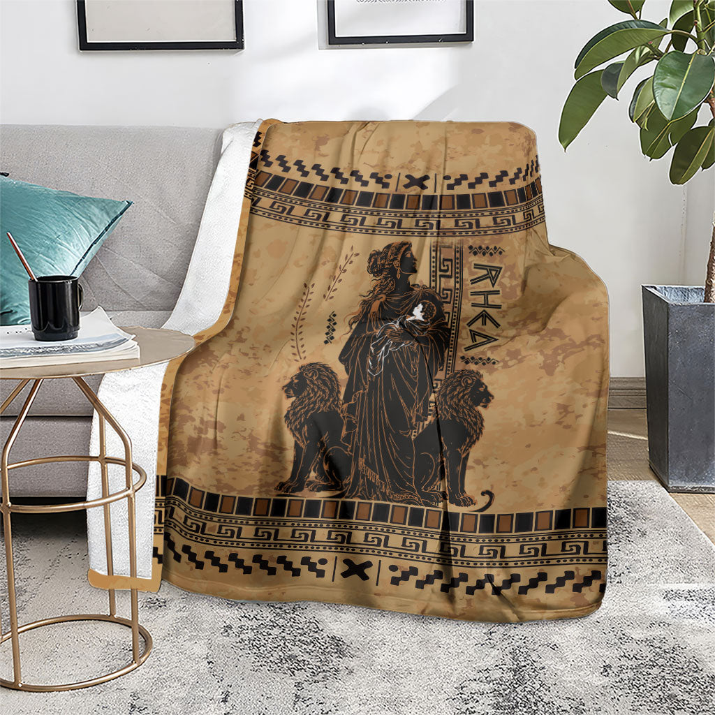 Rhea Mother Who Defied Destiny Blanket Titaness Rhea Lions Greek Key Pottery Art