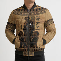 Rhea Mother Who Defied Destiny Bomber Puffer Jacket Titaness Rhea Lions Greek Key Pottery Art