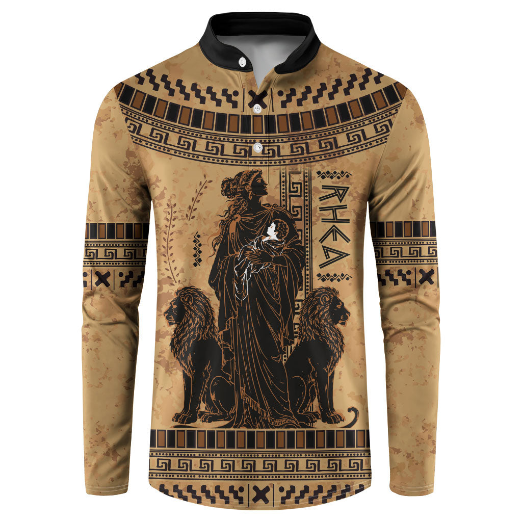 Rhea Mother Who Defied Destiny Button Sweatshirt Titaness Rhea Lions Greek Key Pottery Art