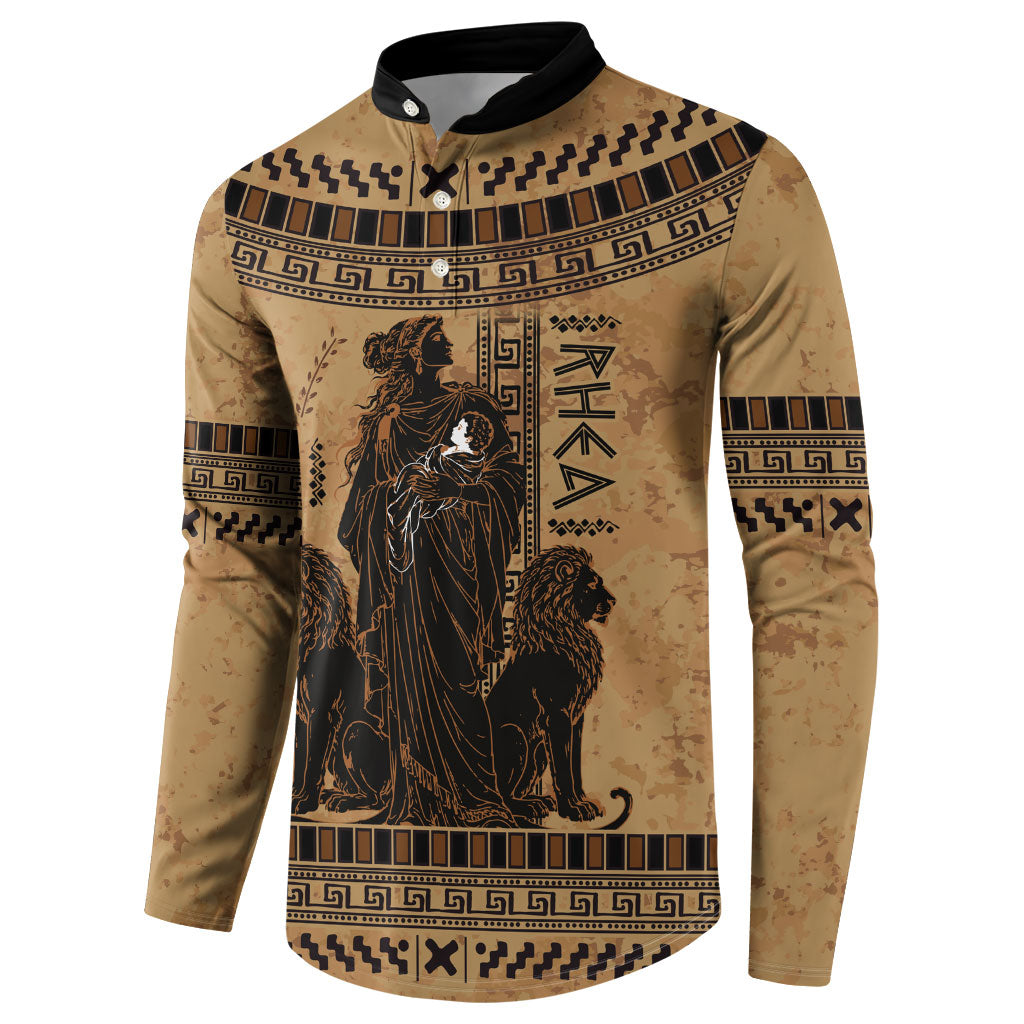 Rhea Mother Who Defied Destiny Button Sweatshirt Titaness Rhea Lions Greek Key Pottery Art