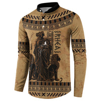 Rhea Mother Who Defied Destiny Button Sweatshirt Titaness Rhea Lions Greek Key Pottery Art