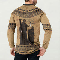 Rhea Mother Who Defied Destiny Button Sweatshirt Titaness Rhea Lions Greek Key Pottery Art