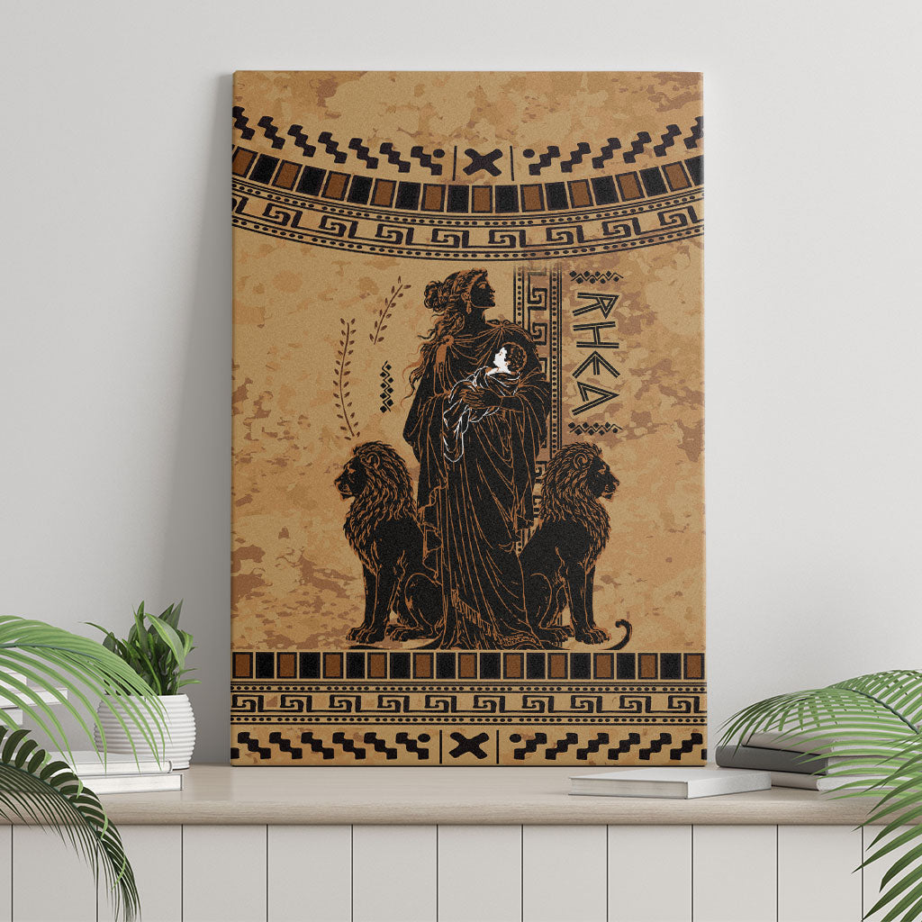 Rhea Mother Who Defied Destiny Canvas Wall Art Titaness Rhea Lions Greek Key Pottery Art