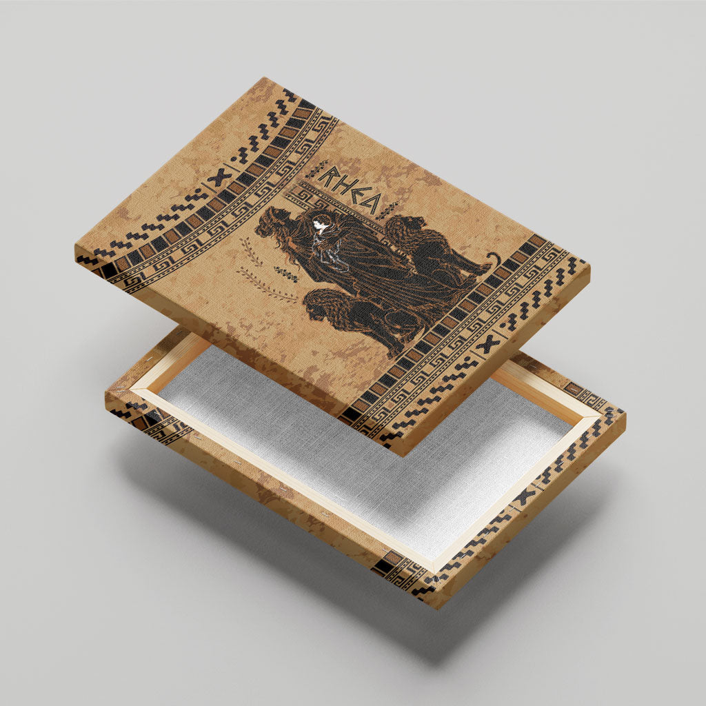 Rhea Mother Who Defied Destiny Canvas Wall Art Titaness Rhea Lions Greek Key Pottery Art