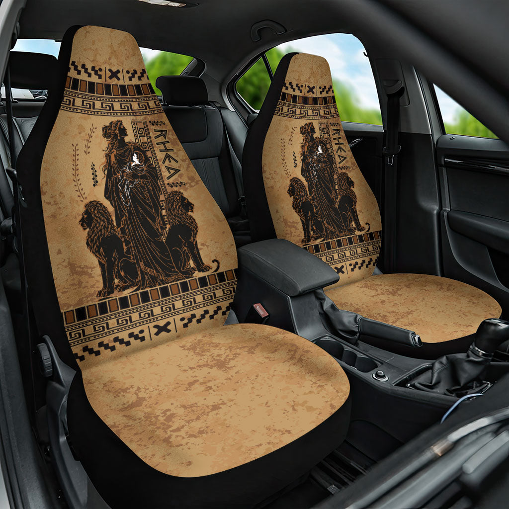 Rhea Mother Who Defied Destiny Car Seat Cover Titaness Rhea Lions Greek Key Pottery Art