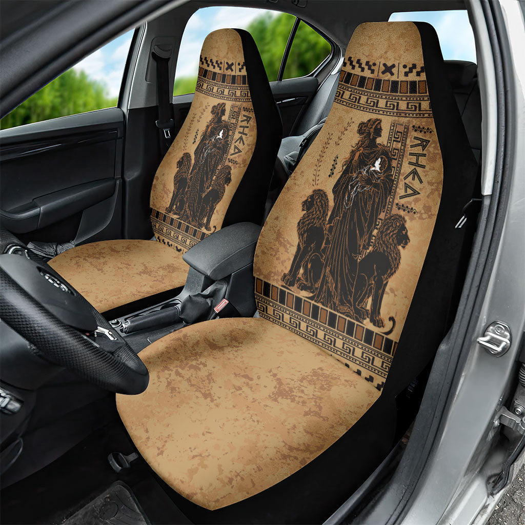 Rhea Mother Who Defied Destiny Car Seat Cover Titaness Rhea Lions Greek Key Pottery Art