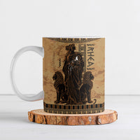 Rhea Mother Who Defied Destiny Ceramic Mug Titaness Rhea Lions Greek Key Pottery Art